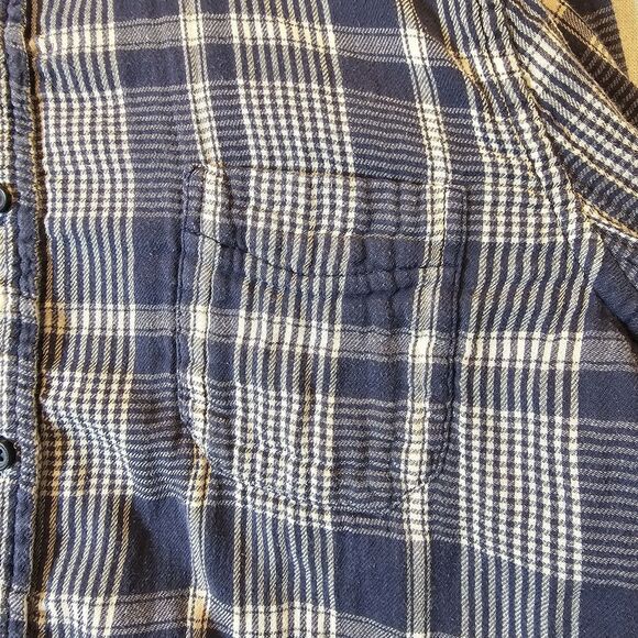 Wallin & Bros Blue White Plaid Double Layer Button-up Mens long sleeves Size XXL - Picture 3 of 11